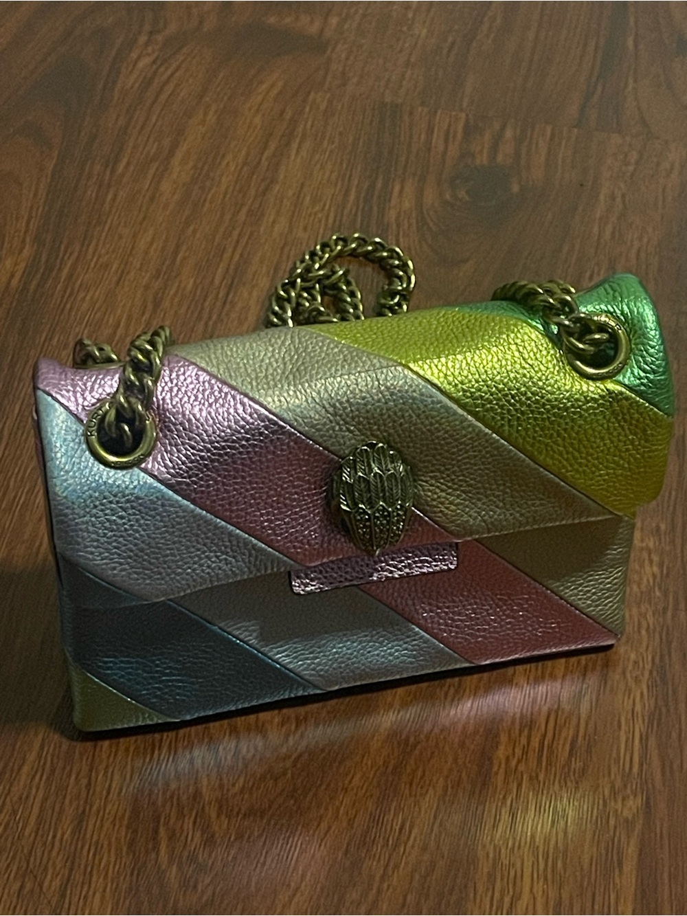 kurt geiger mini kensington Metalic Bag